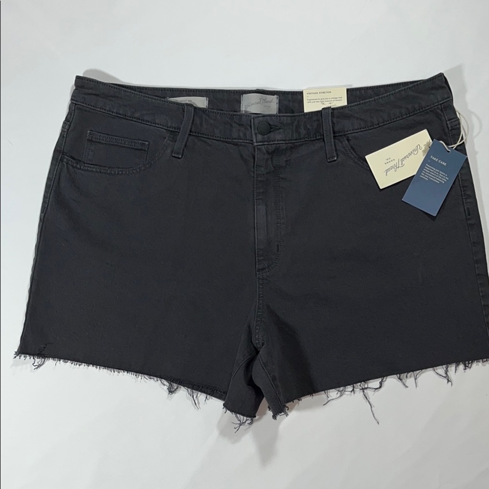 Universal Thread Black Jean Shorts with Frayed Hem